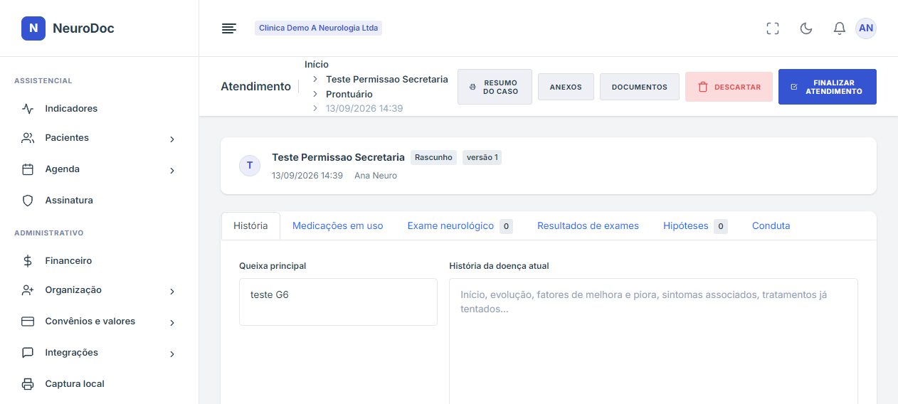 Atendimento aberto