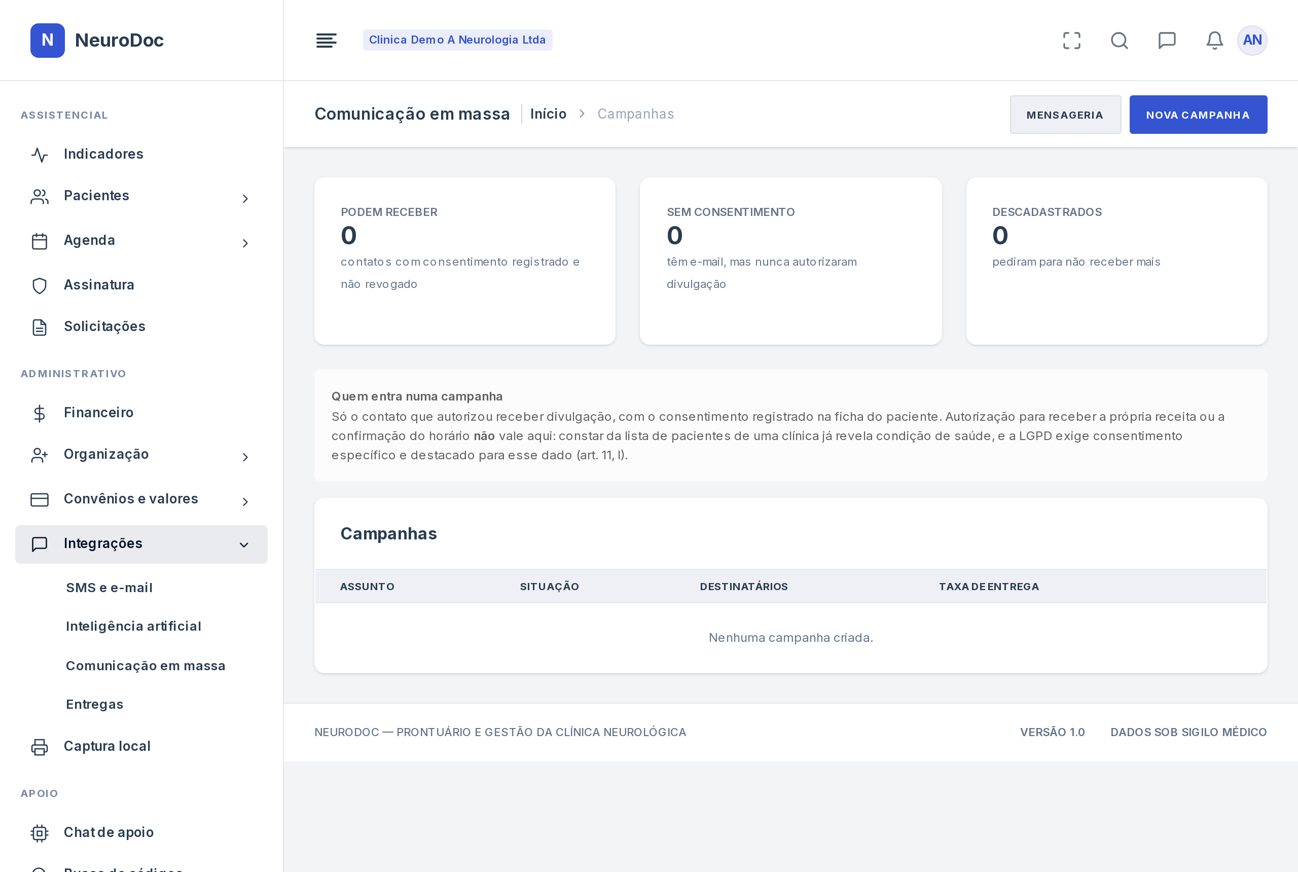 Campanha em andamento