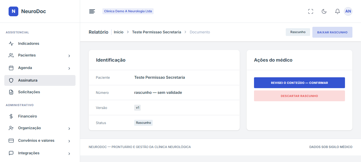 Entregas do documento