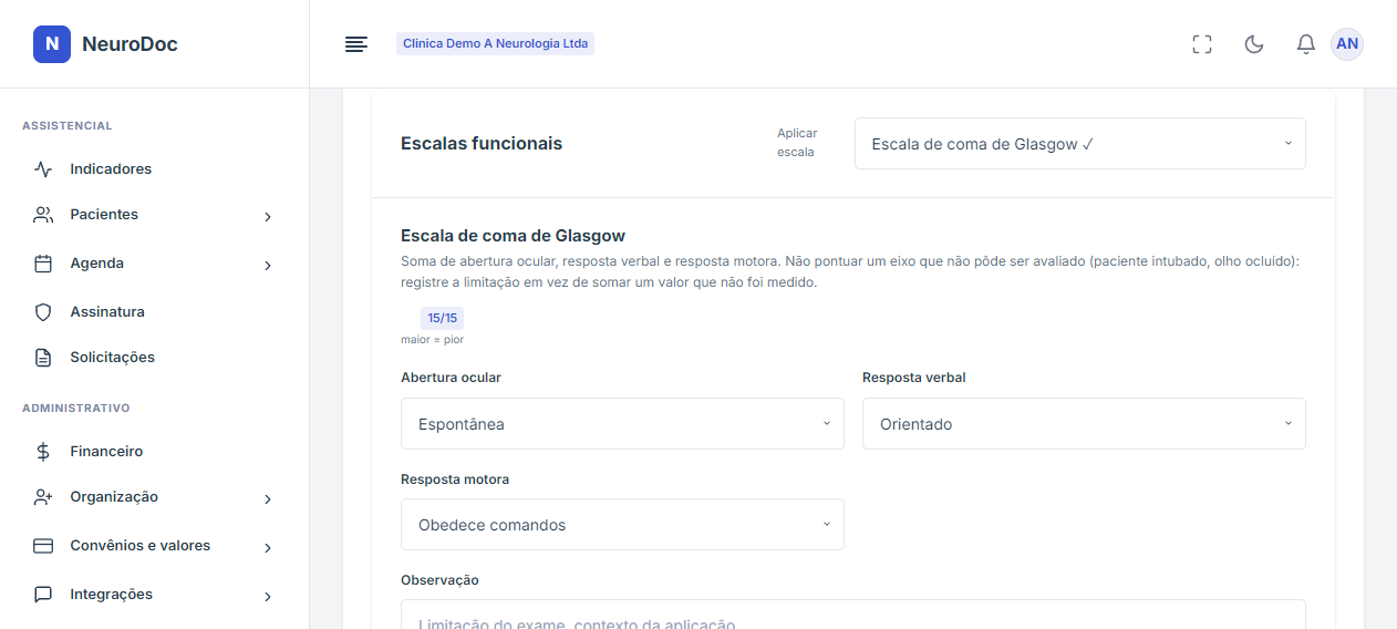 Escalas funcionais