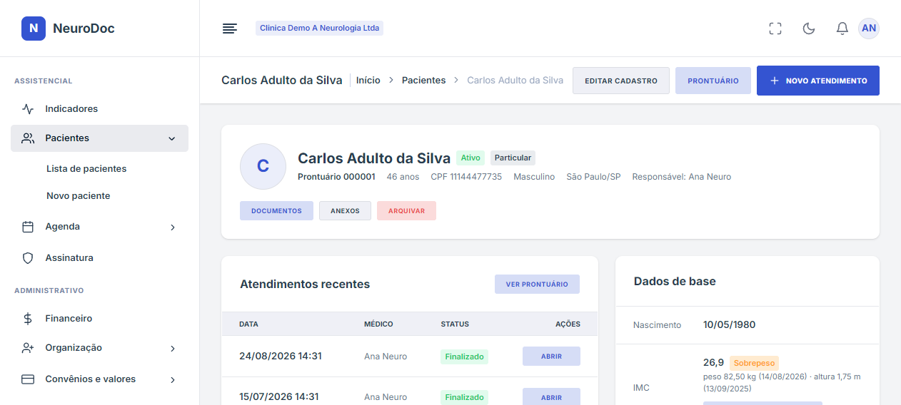 Ficha do paciente