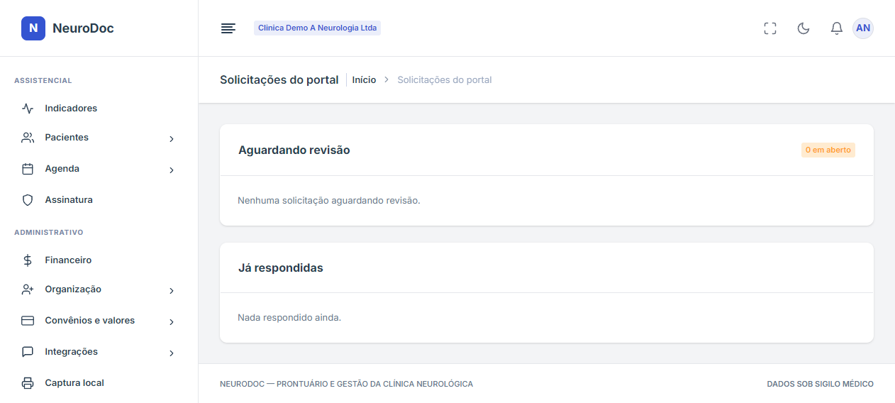 Fila de solicitações
